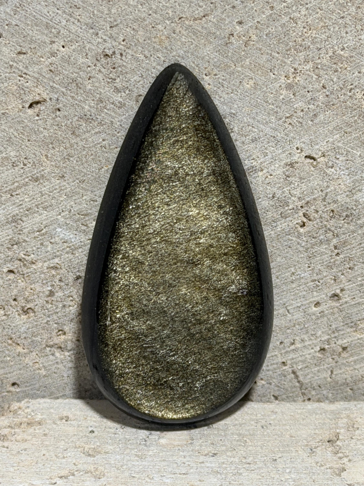 Gold Sheen Obsidian Cabochon, Large Teardrop, Jalisco Mexico, Natural Gemstone for Jewelry Making