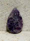 Mosaic Amethyst Cabochon, Natural Purple Amethyst, Geometric Crystal Formation, Pear Shape, Collector Gemstone
