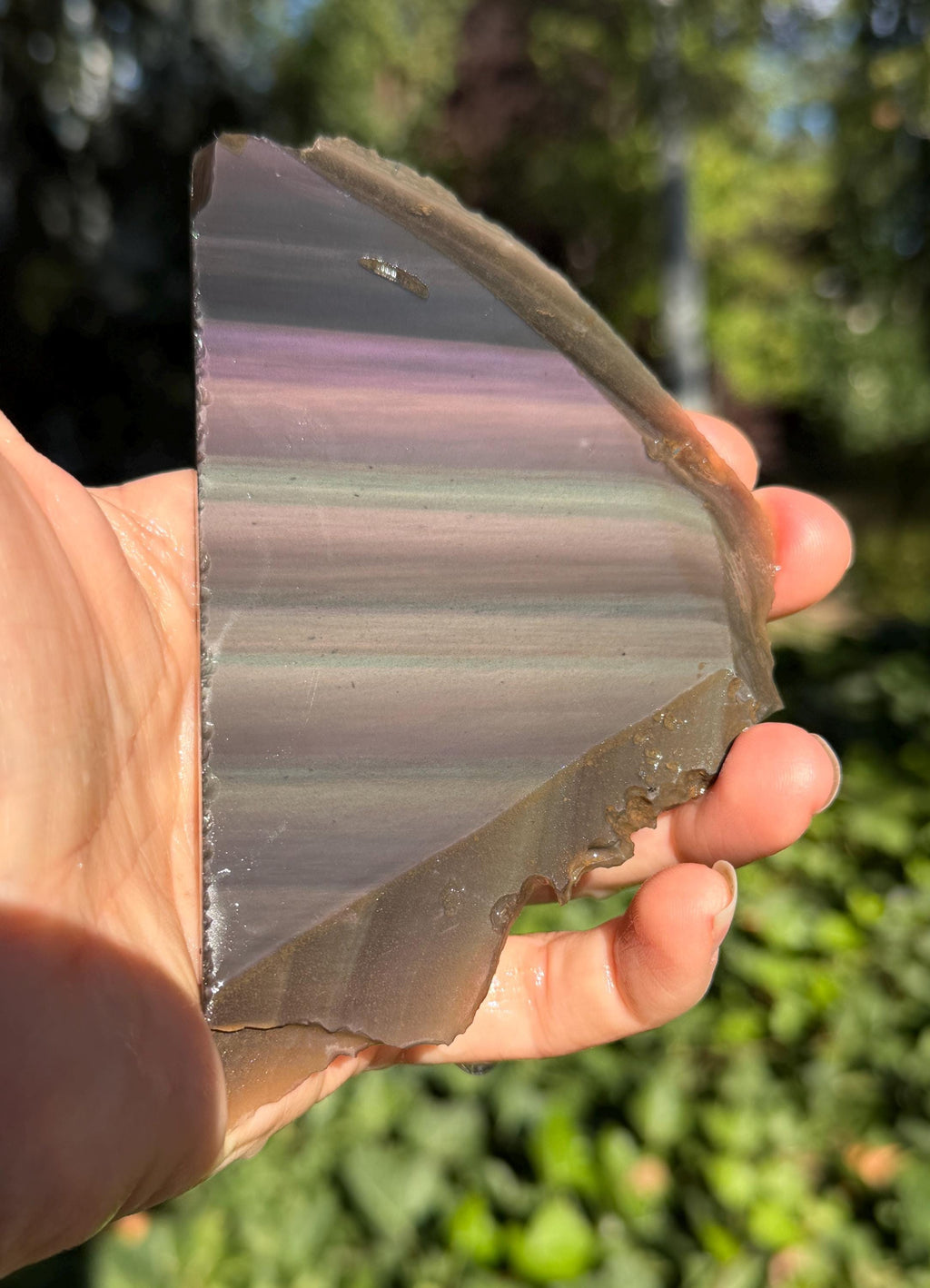 Rainbow Obsidian Slab for Lapidary Fun, Unpolished Gemstone, Davis Creek Specimen
