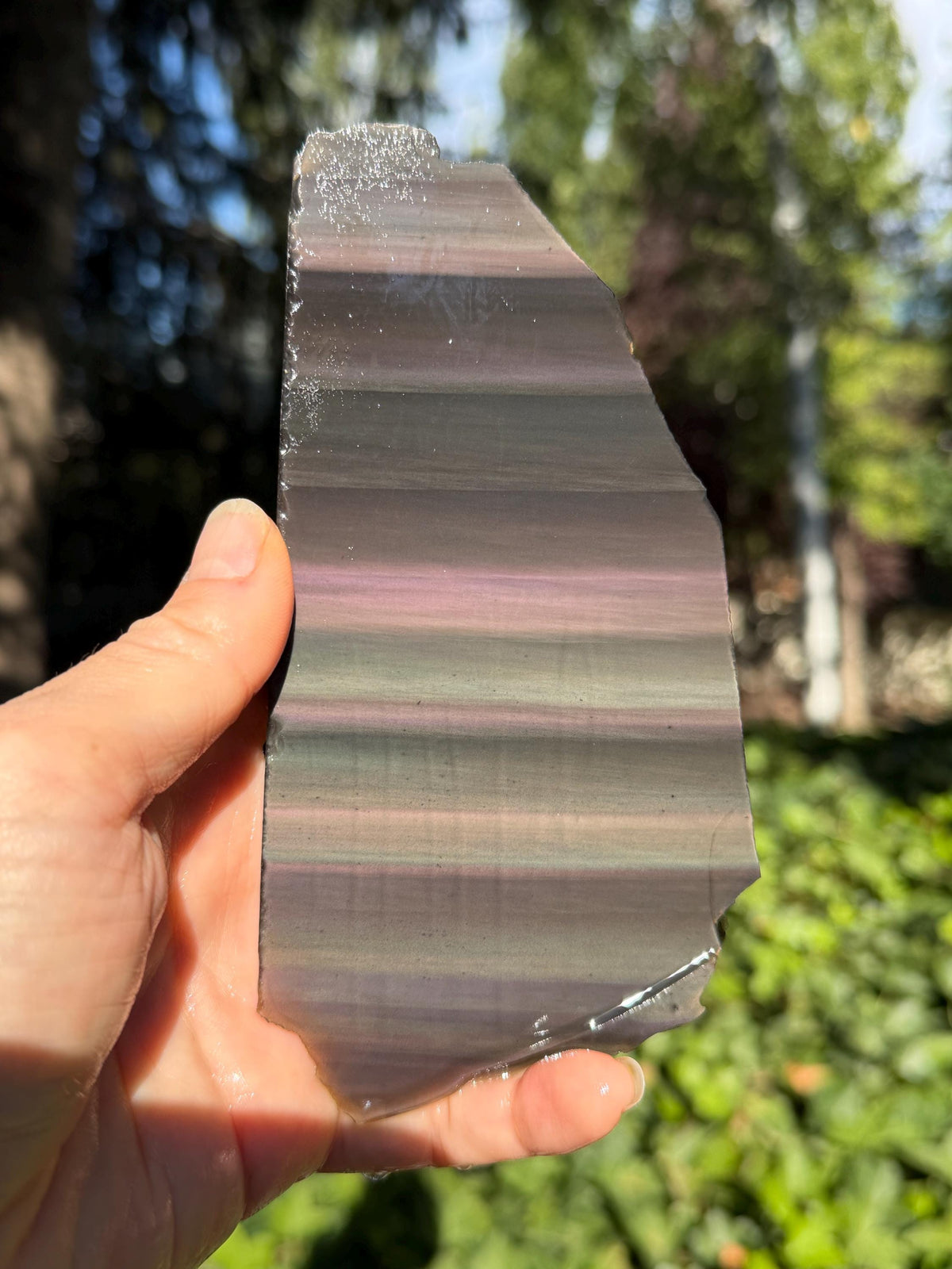 Rainbow Obsidian Slab for Lapidary Fun, Large Unpolished Gemstone, Davis Creek Specimen