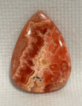 Rhodochrosite cabochon, creamy banding and GEMMY, for jewelry making