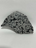 Snowflake Obsidian gemstone slab for lapidary fun, unpolished