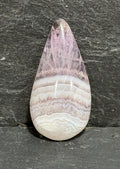 Sowbelly Agate Cabochon, Lavender Pink and White Lace Agate, Freeform Teardrop, Collector Gemstone