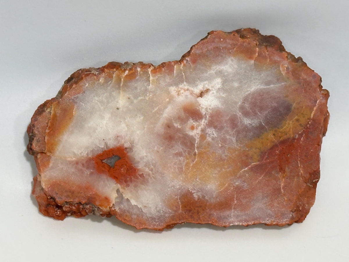 Utah red grape agate nodule cross section slab from San Rafael Swell