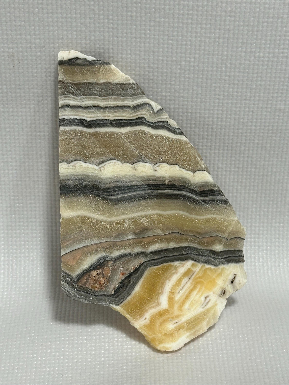 Banded Calcite Zebra Onyx unpolished small slab for lapidary use—GEMMY!