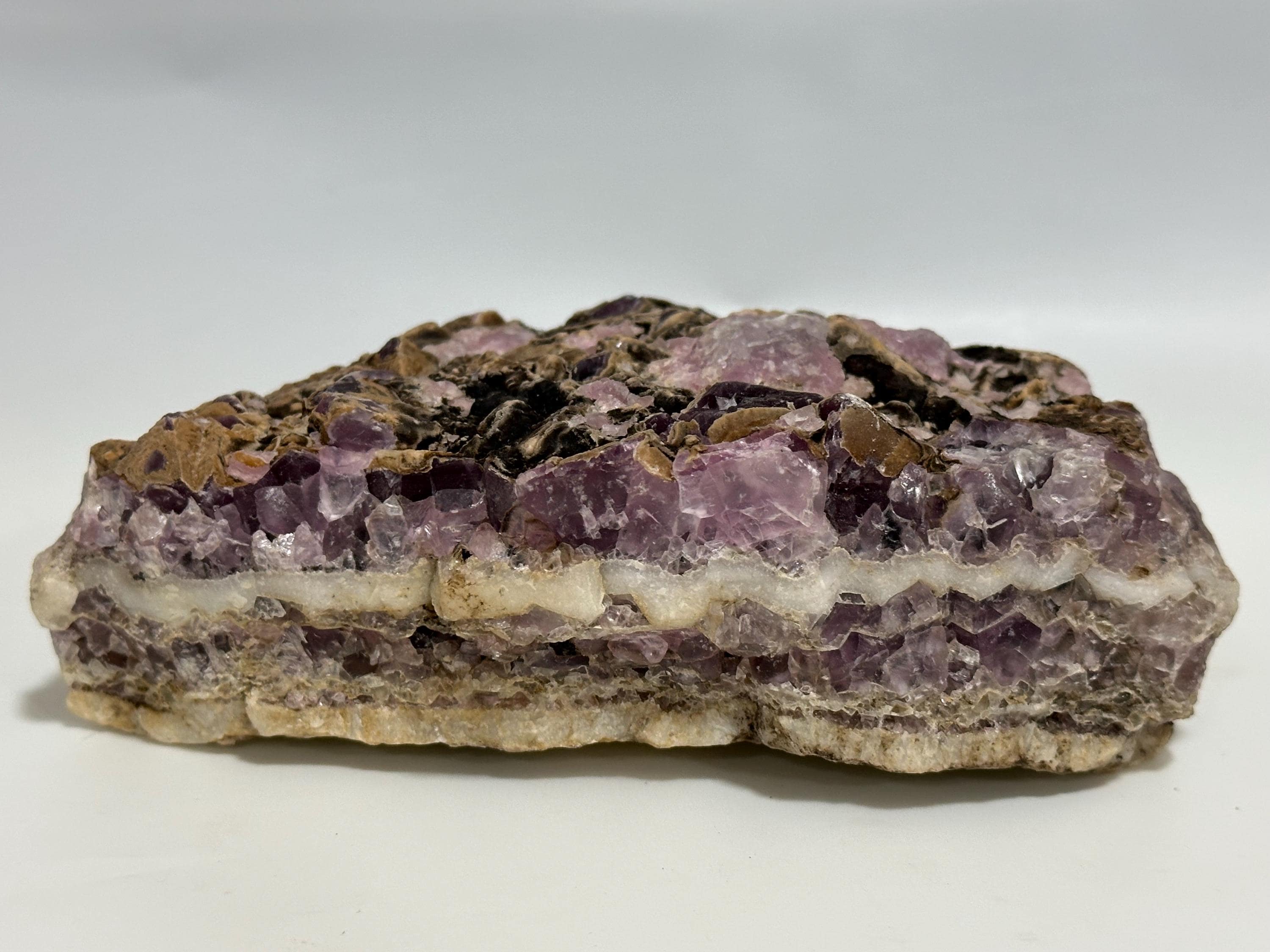 Natural Chevron Amethyst unpolished display piece or for lapidary use