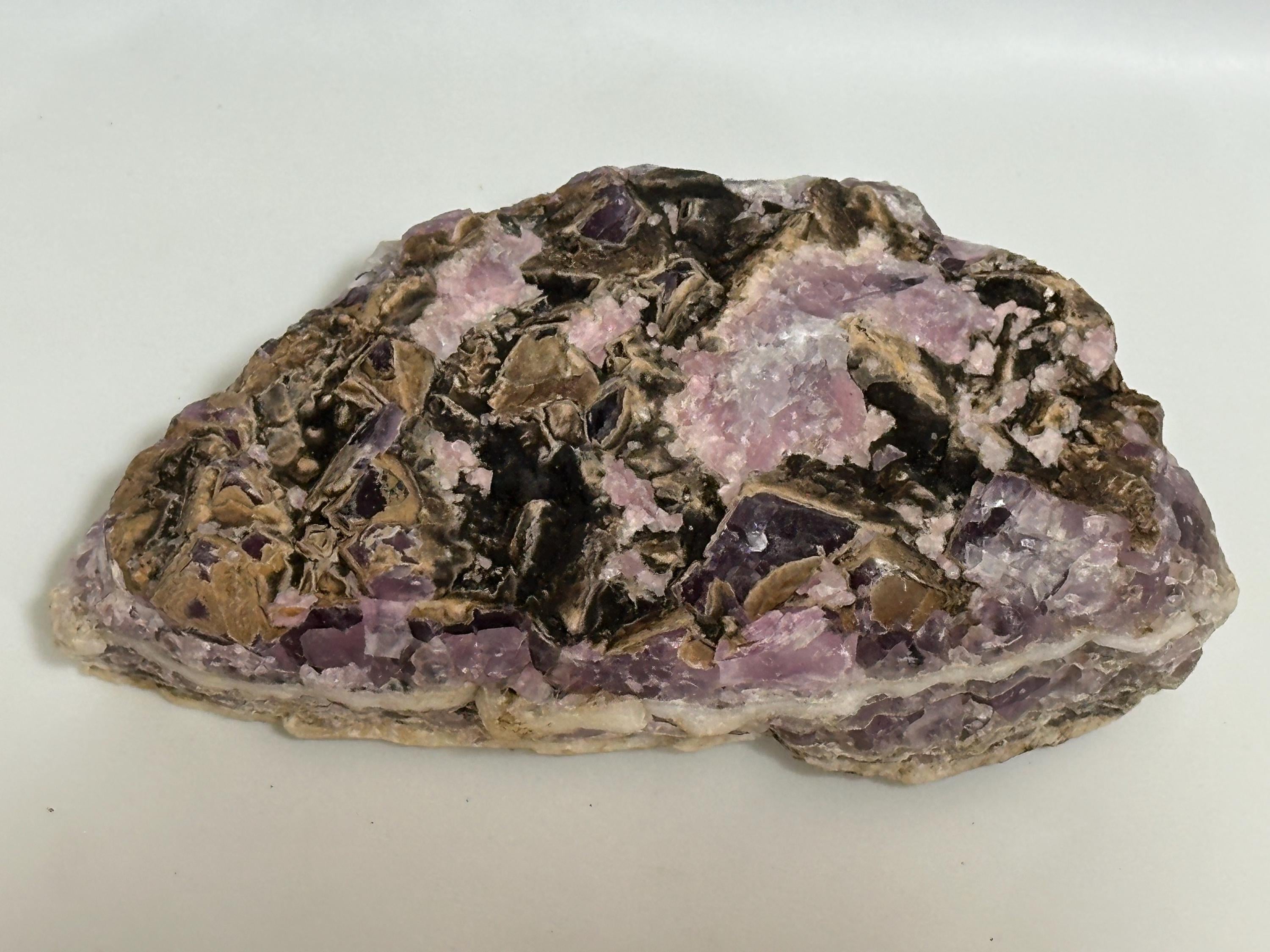 Natural Chevron Amethyst unpolished display piece or for lapidary use