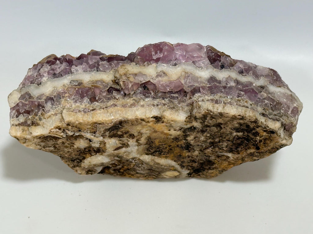 Natural Chevron Amethyst unpolished display piece or for lapidary use