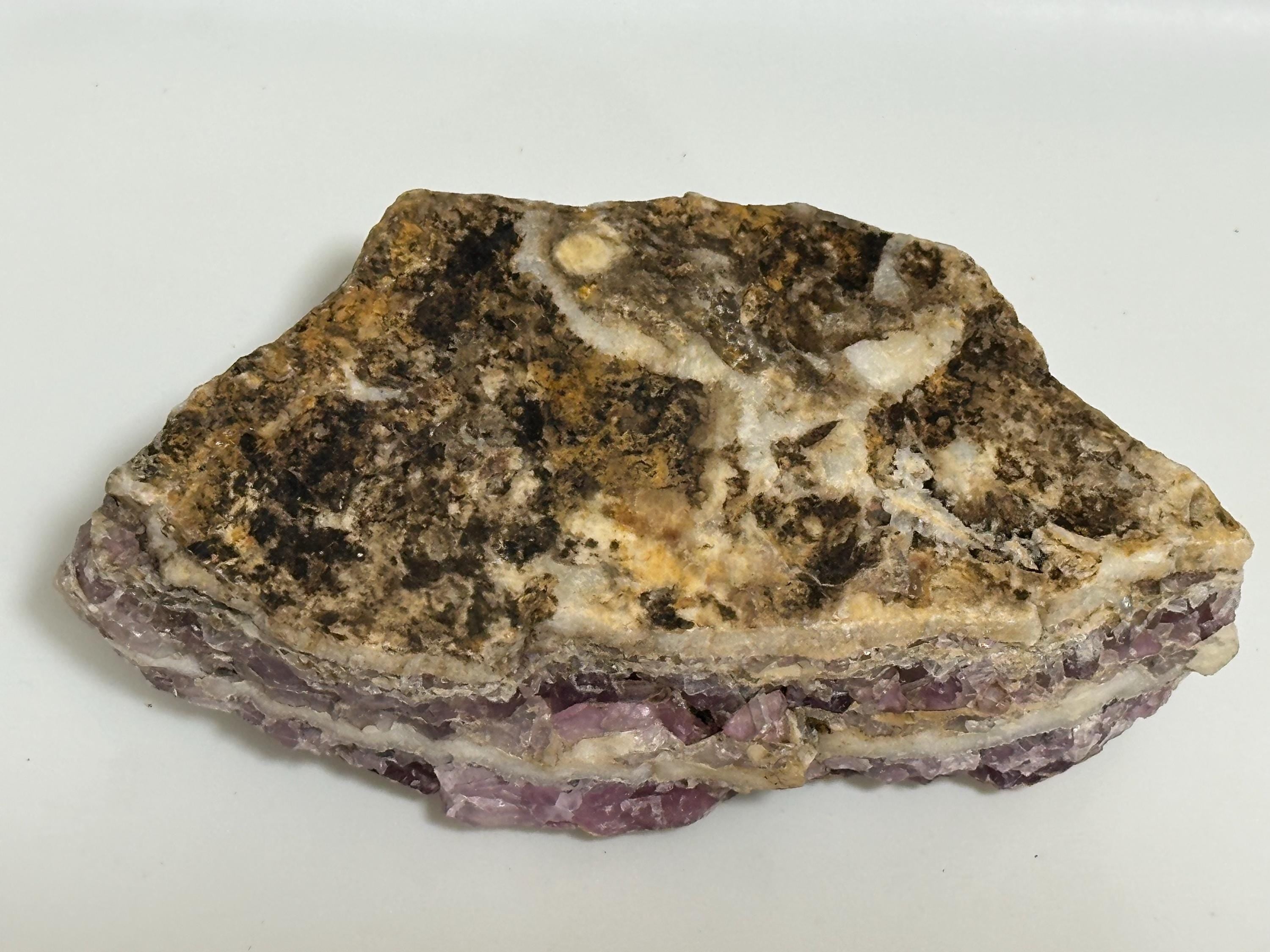 Natural Chevron Amethyst unpolished display piece or for lapidary use