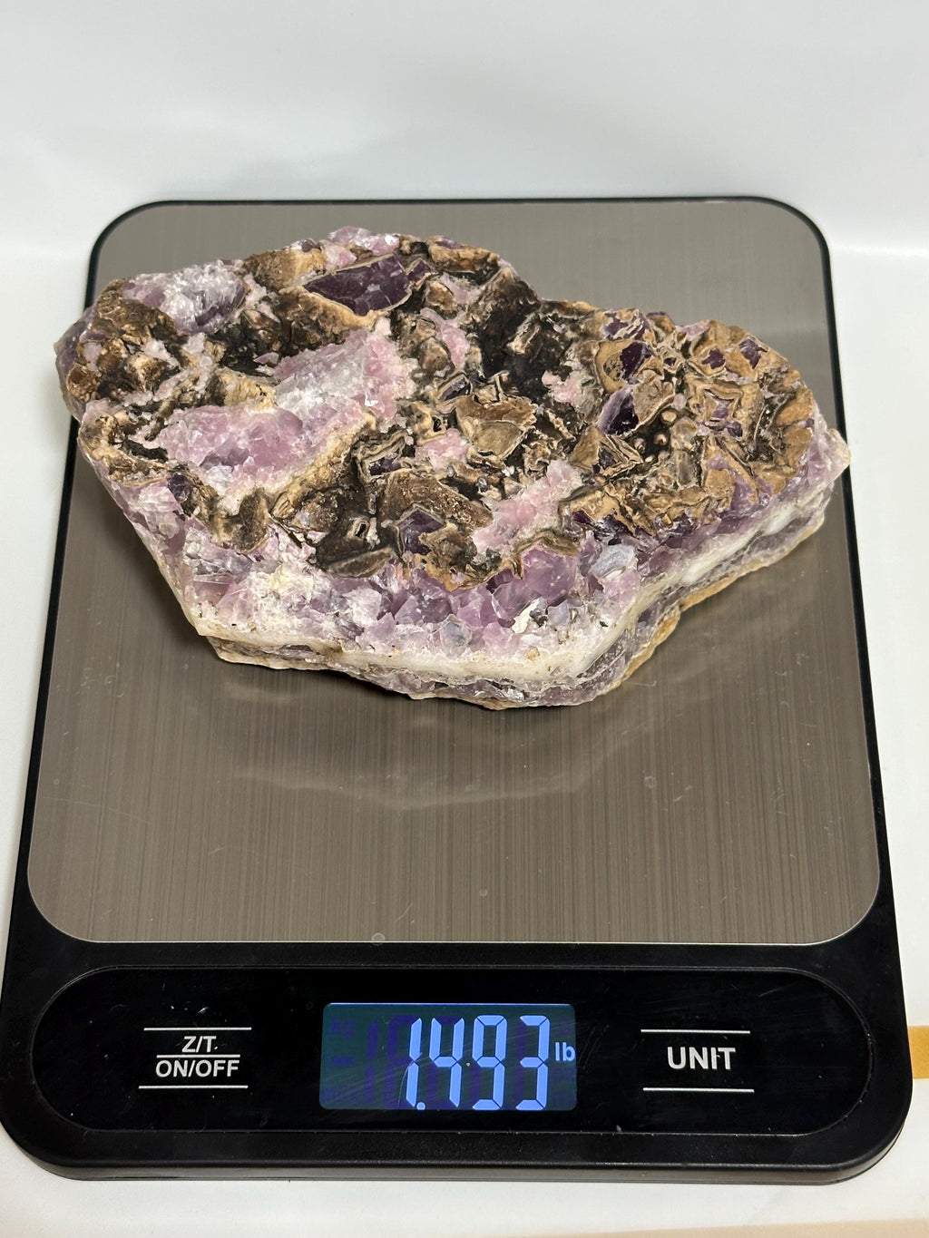 Natural Chevron Amethyst unpolished display piece or for lapidary use