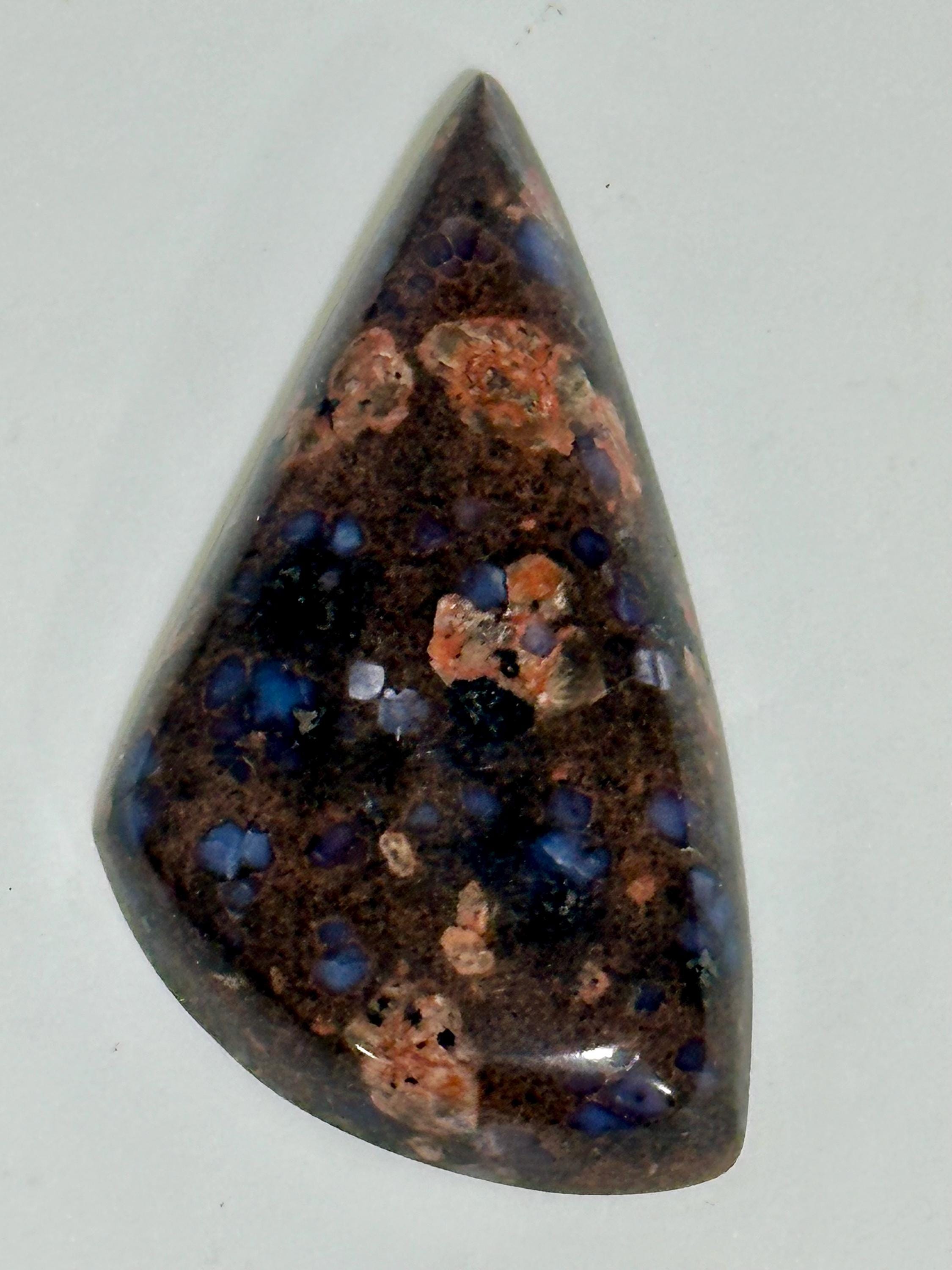 Llanite Rhyolite Freeform Cabochon, Blue Quartz Jewelry Stone, Wire Wrapping Cab, Hand Polished Gemstone