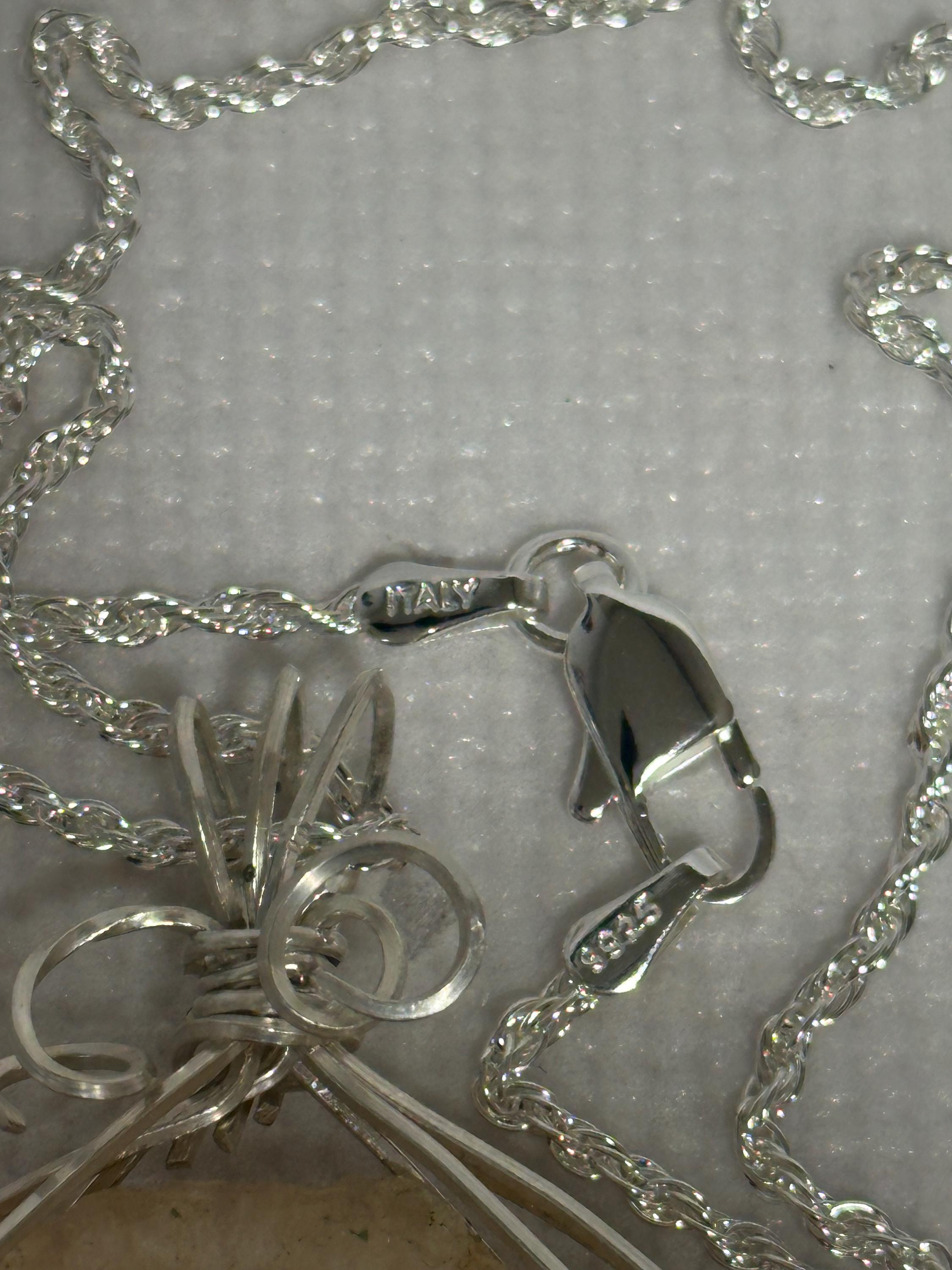 Geode Necklace, Argentium Silver Wire Wrapped stone, Italian 925 Silver Chain