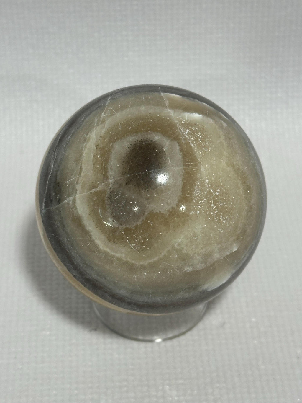 Banded Calcite Zebra Onyx 2.28 inch yellow and black colored sphere for reiki, energy healing, display, decor