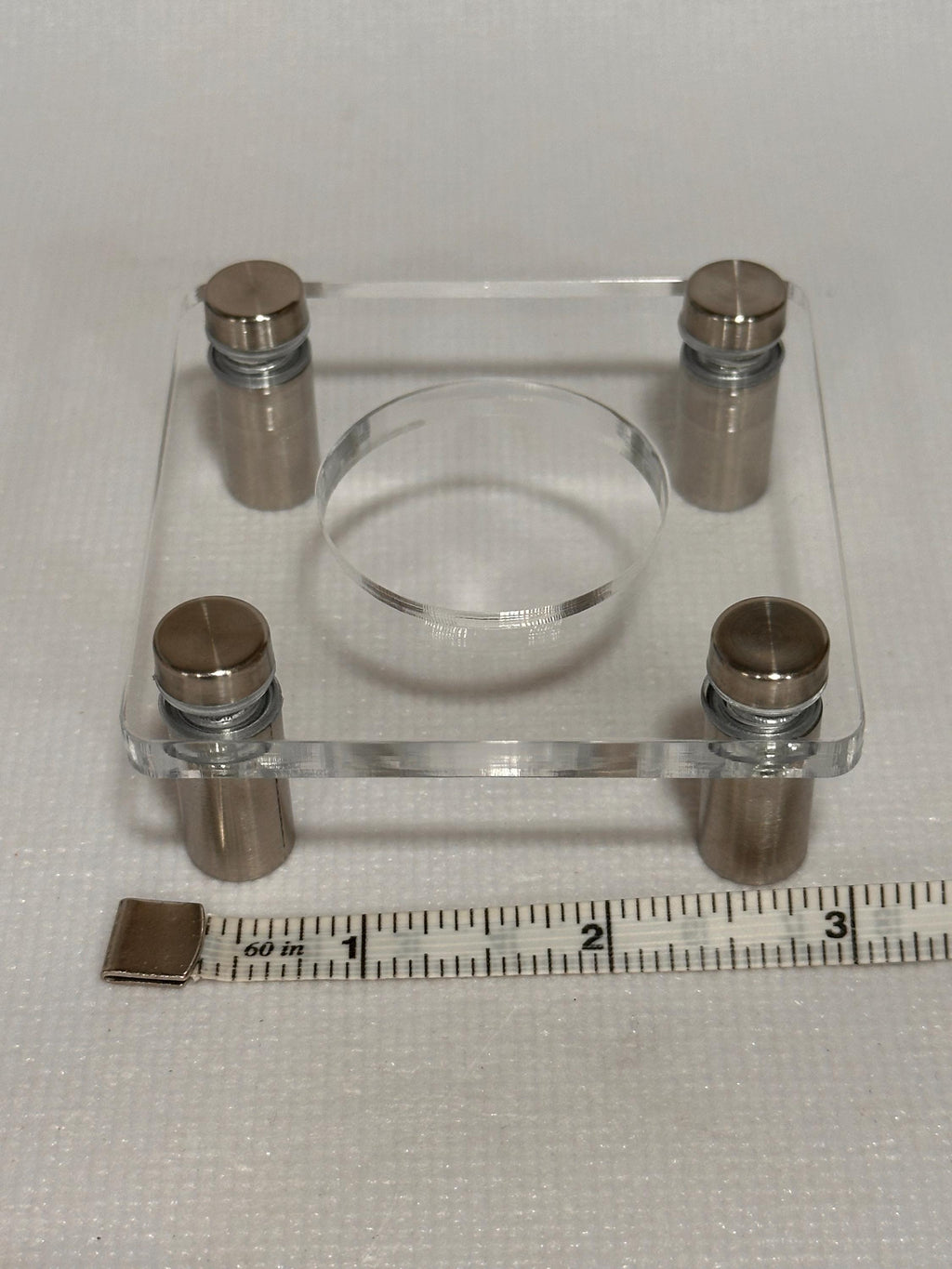 Custom steel and acrylic sphere stand for 1.5 inch+ specimens
