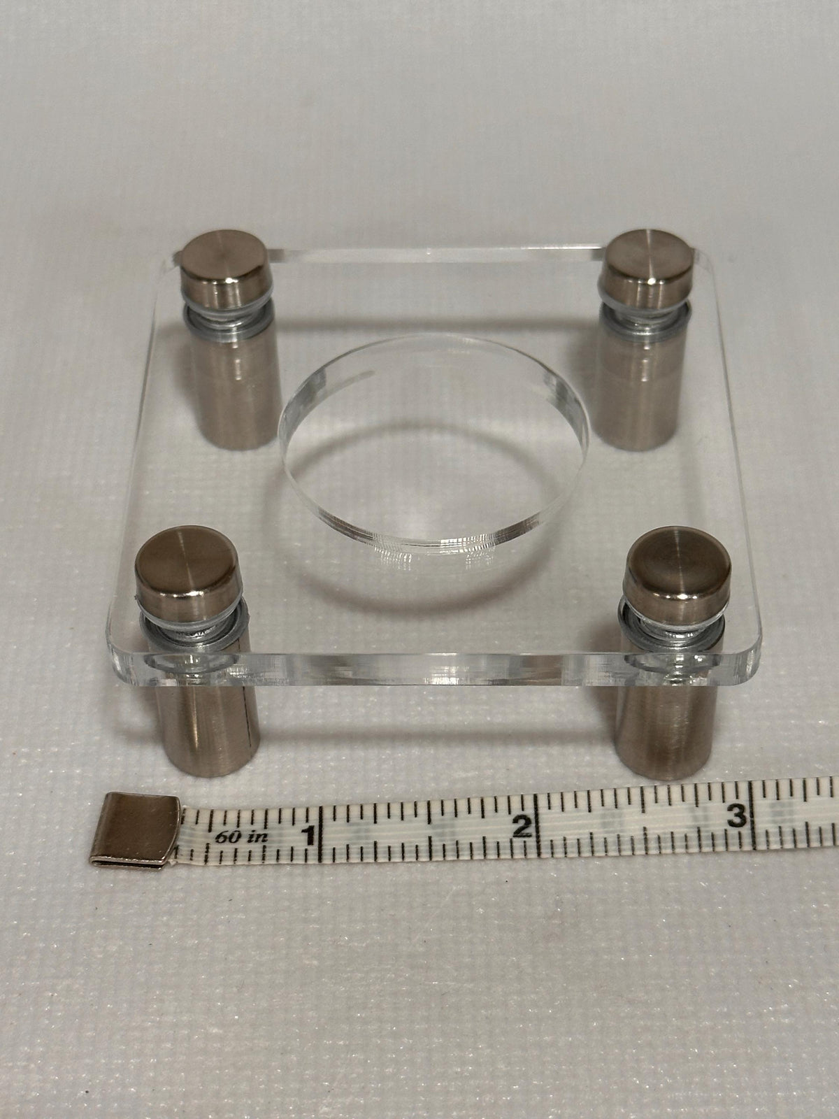 Custom steel and acrylic sphere stand for 1.5 inch+ specimens
