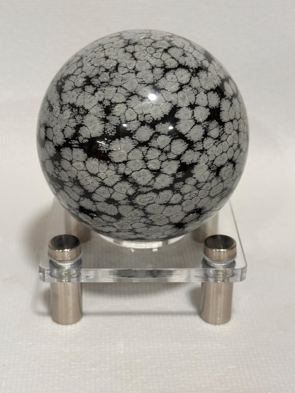 Custom steel and acrylic sphere stand for 1.5 inch+ specimens