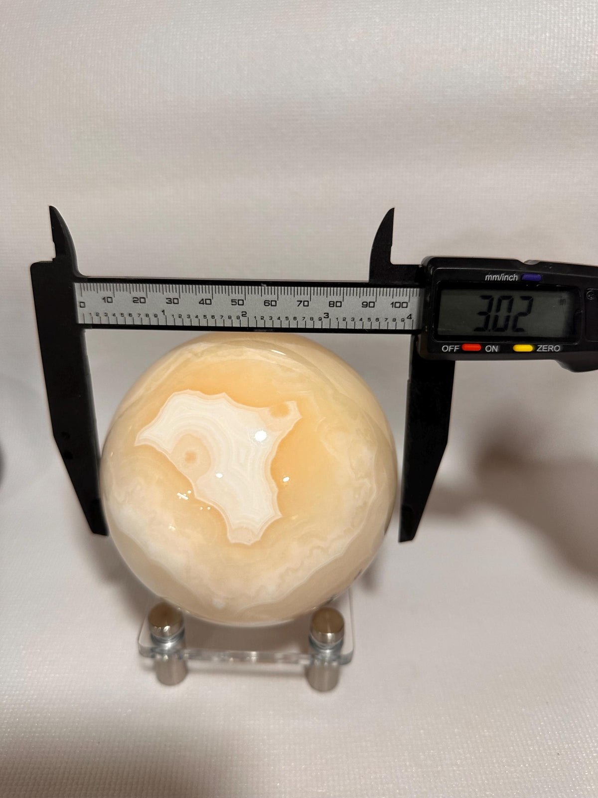 Custom steel and acrylic sphere stand for 1.5 inch+ specimens