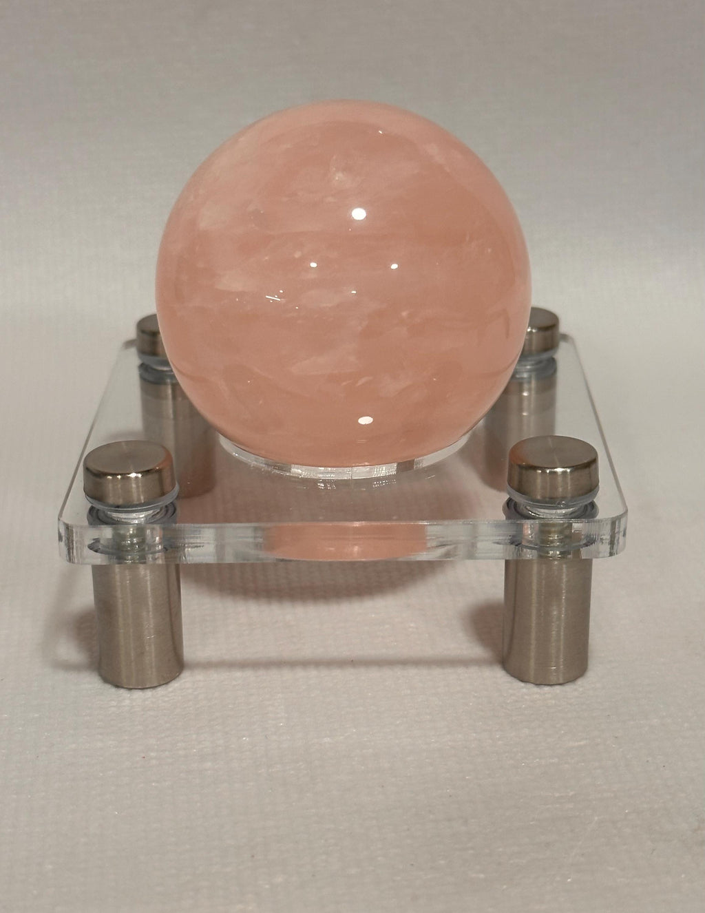 Custom steel and acrylic sphere stand for 1.5 inch+ specimens
