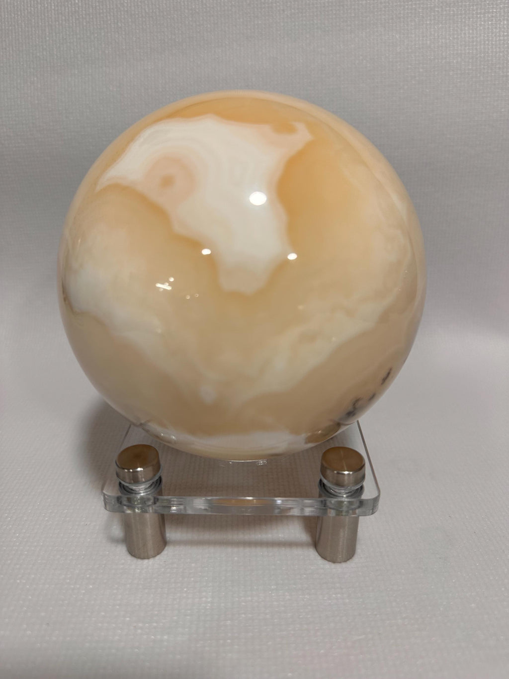 Custom steel and acrylic sphere stand for 1.5 inch+ specimens