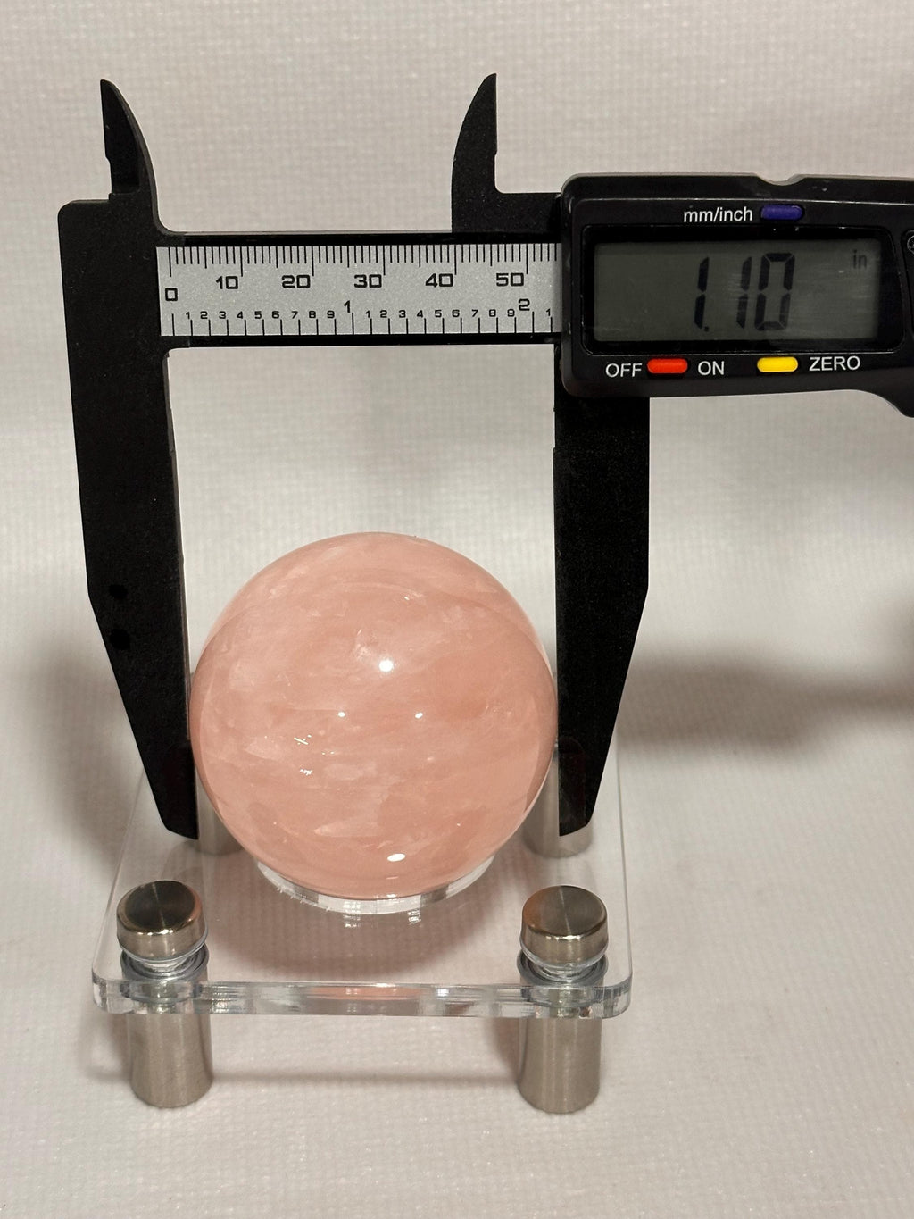 Custom steel and acrylic sphere stand for 1.5 inch+ specimens