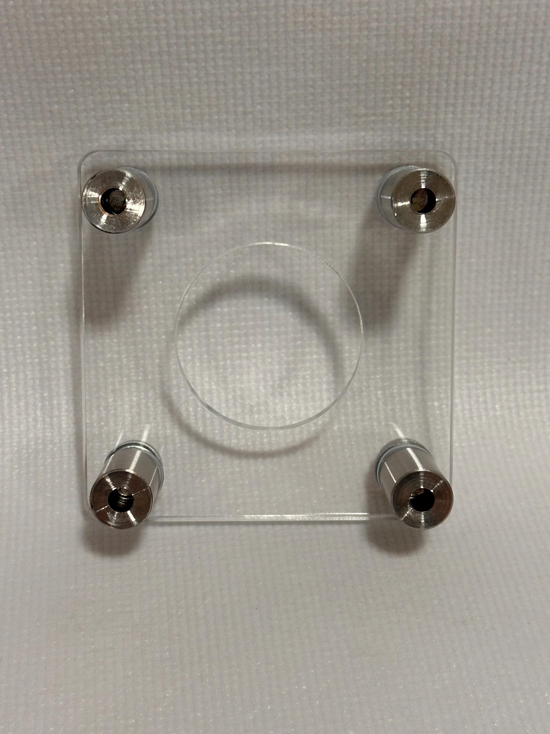 Custom steel and acrylic sphere stand for 1.5 inch+ specimens