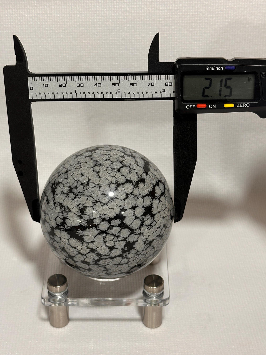 Custom steel and acrylic sphere stand for 1.5 inch+ specimens