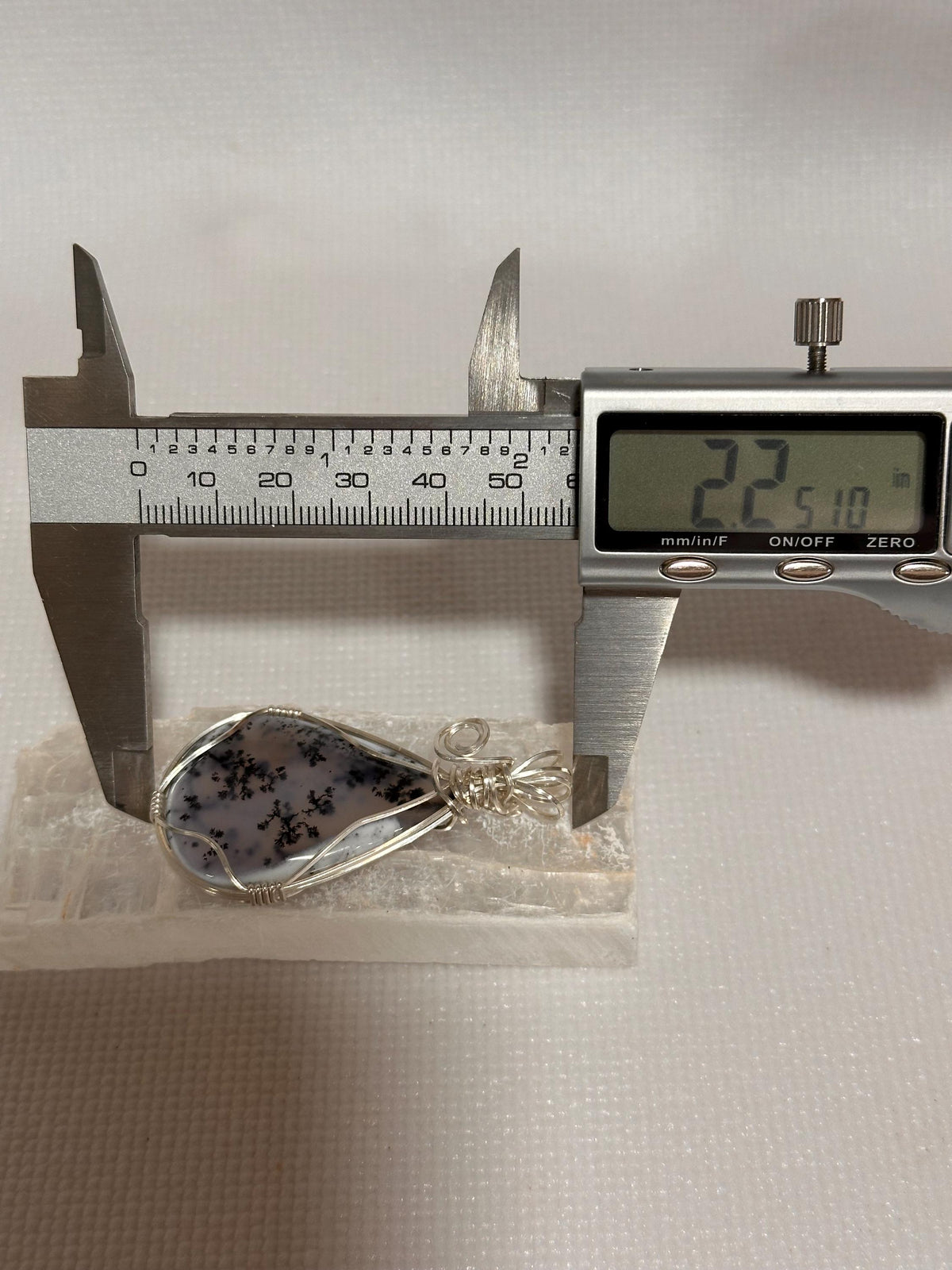 Dendritic Agate Pendant, Wire Wrapped Argentium Silver, Artisan Jewelry