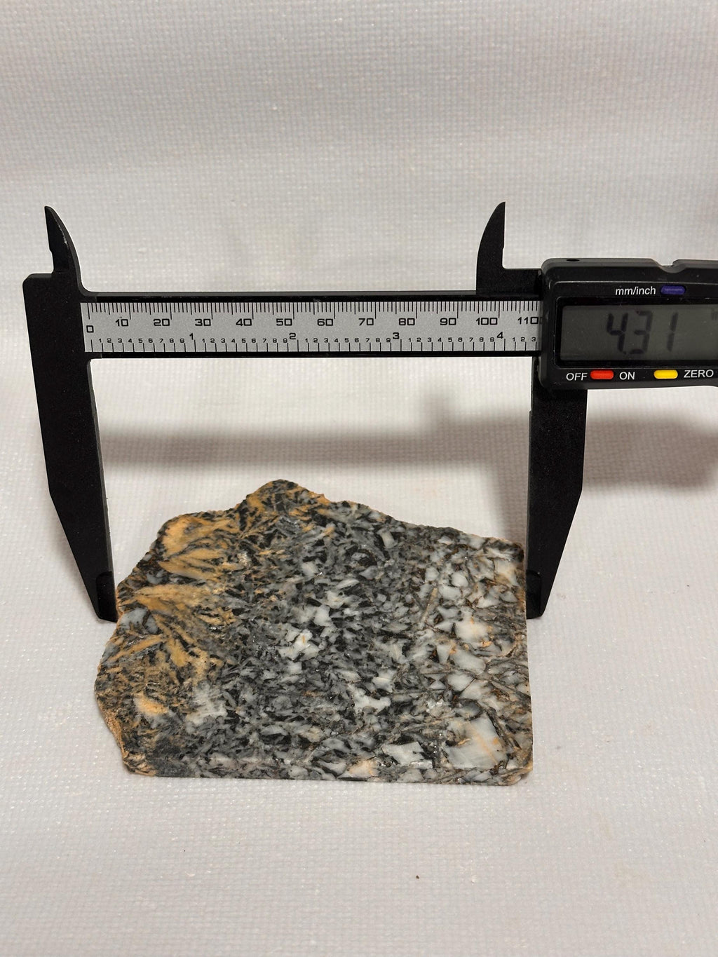 Canadian Pinolith Jasper Slab, Yellow Breccia Gemstone for Lapidary, Unpolished Stone