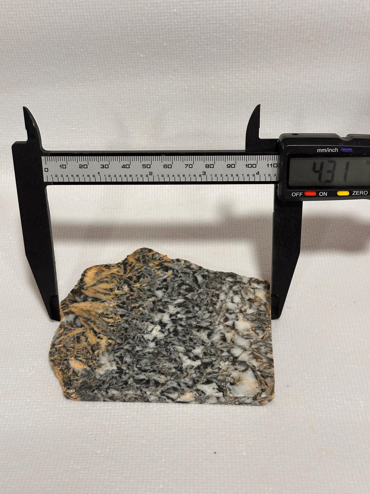 Canadian Pinolith Jasper Slab, Yellow Breccia Gemstone for Lapidary, Unpolished Stone