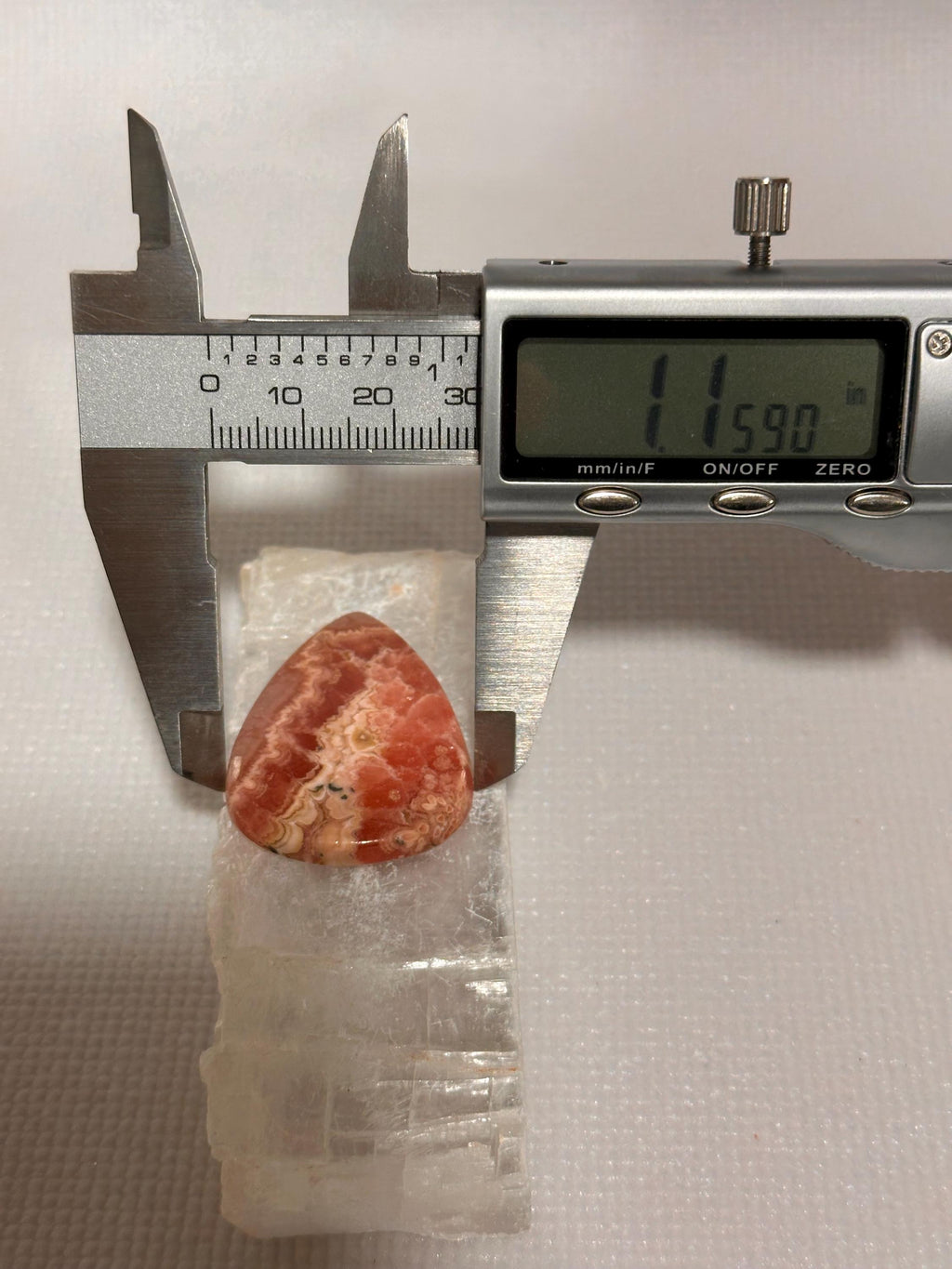 Rhodochrosite cabochon, creamy banding and GEMMY, for jewelry making
