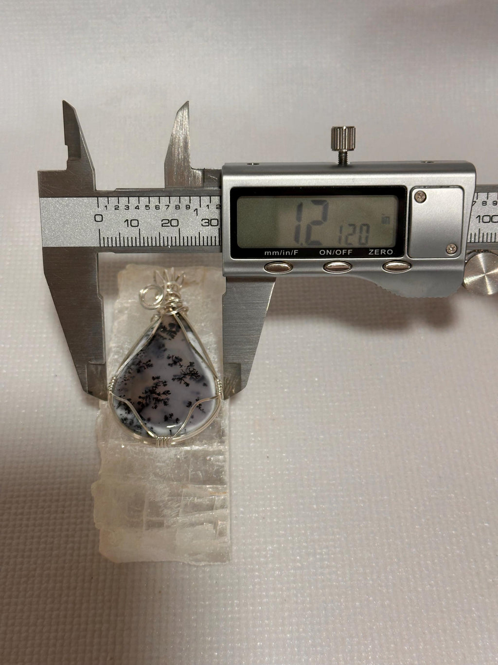 Dendritic Agate Pendant, Wire Wrapped Argentium Silver, Artisan Jewelry
