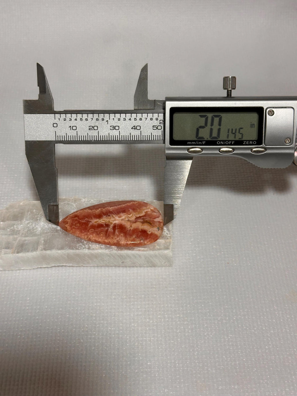 Rhodochrosite cabochon, creamy banding, for jewelry making