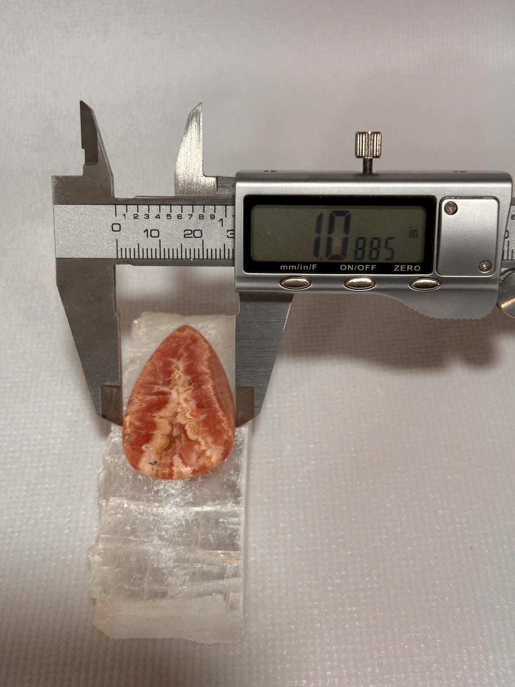 Rhodochrosite cabochon, creamy banding, for jewelry making