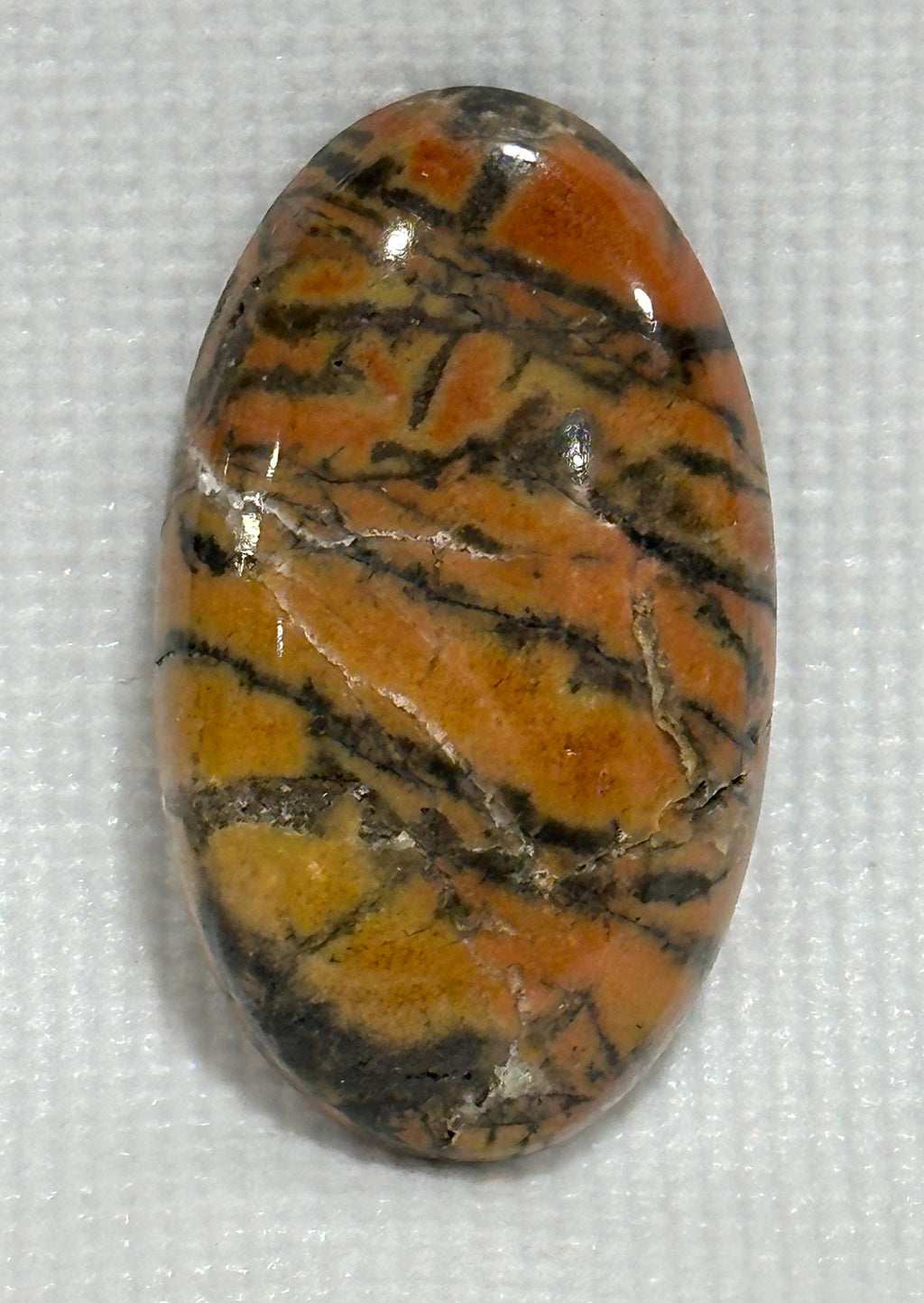 Black Feather Jasper bold large oval cabochon, loose gemstone for jewelry making