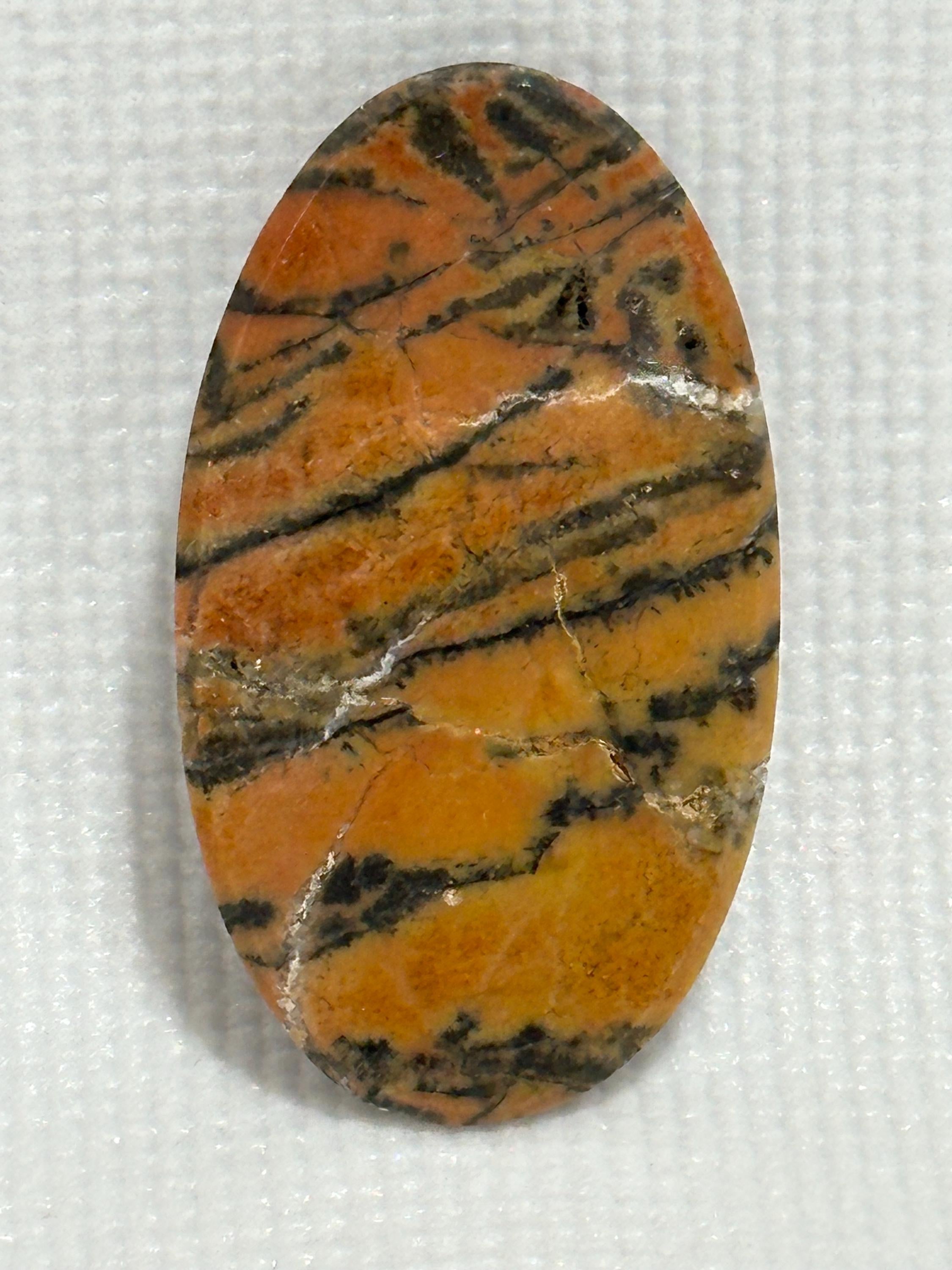 Black Feather Jasper bold large oval cabochon, loose gemstone for jewelry making