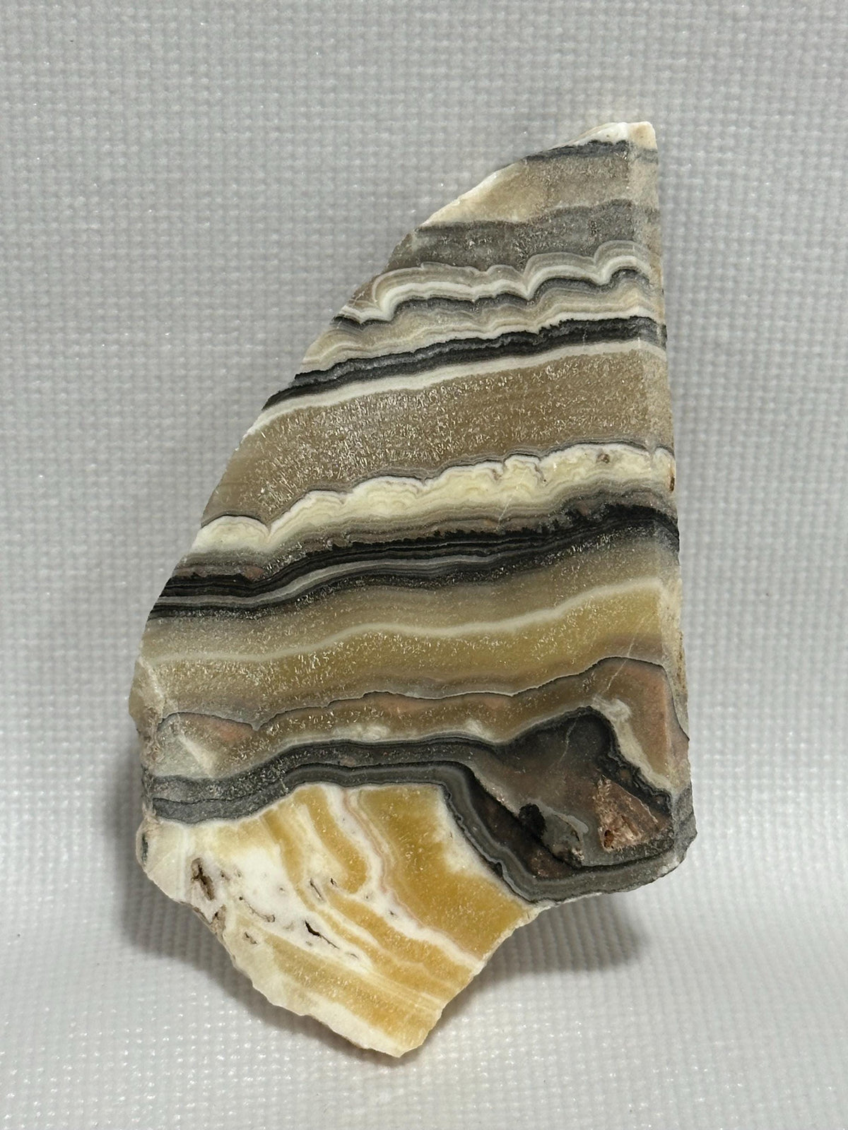 Banded Calcite Zebra Onyx unpolished small slab for lapidary use—GEMMY!