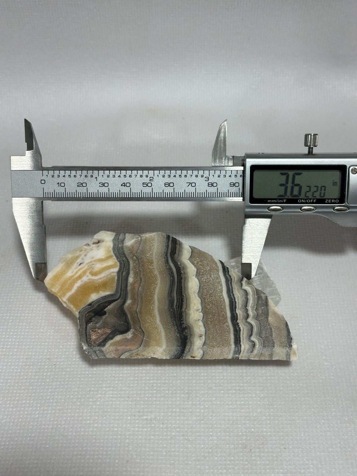 Banded Calcite Zebra Onyx unpolished small slab for lapidary use—GEMMY!