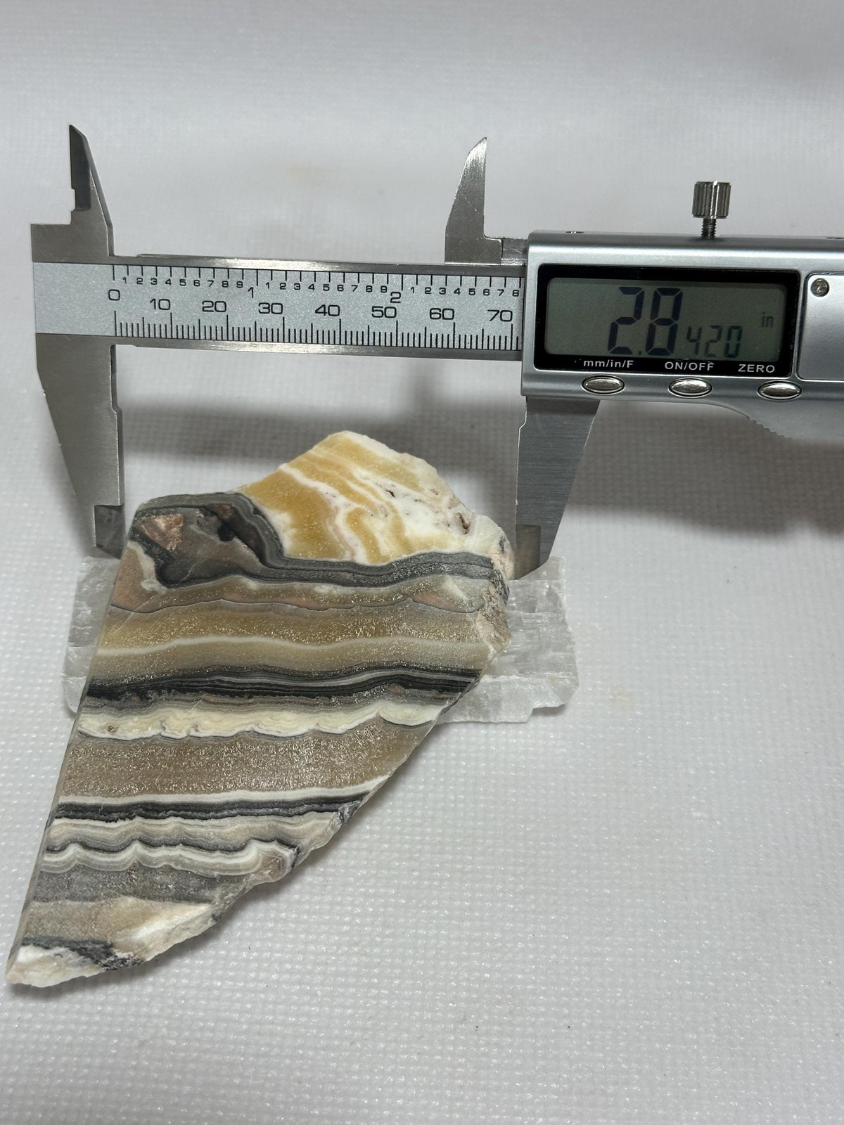 Banded Calcite Zebra Onyx unpolished small slab for lapidary use—GEMMY!