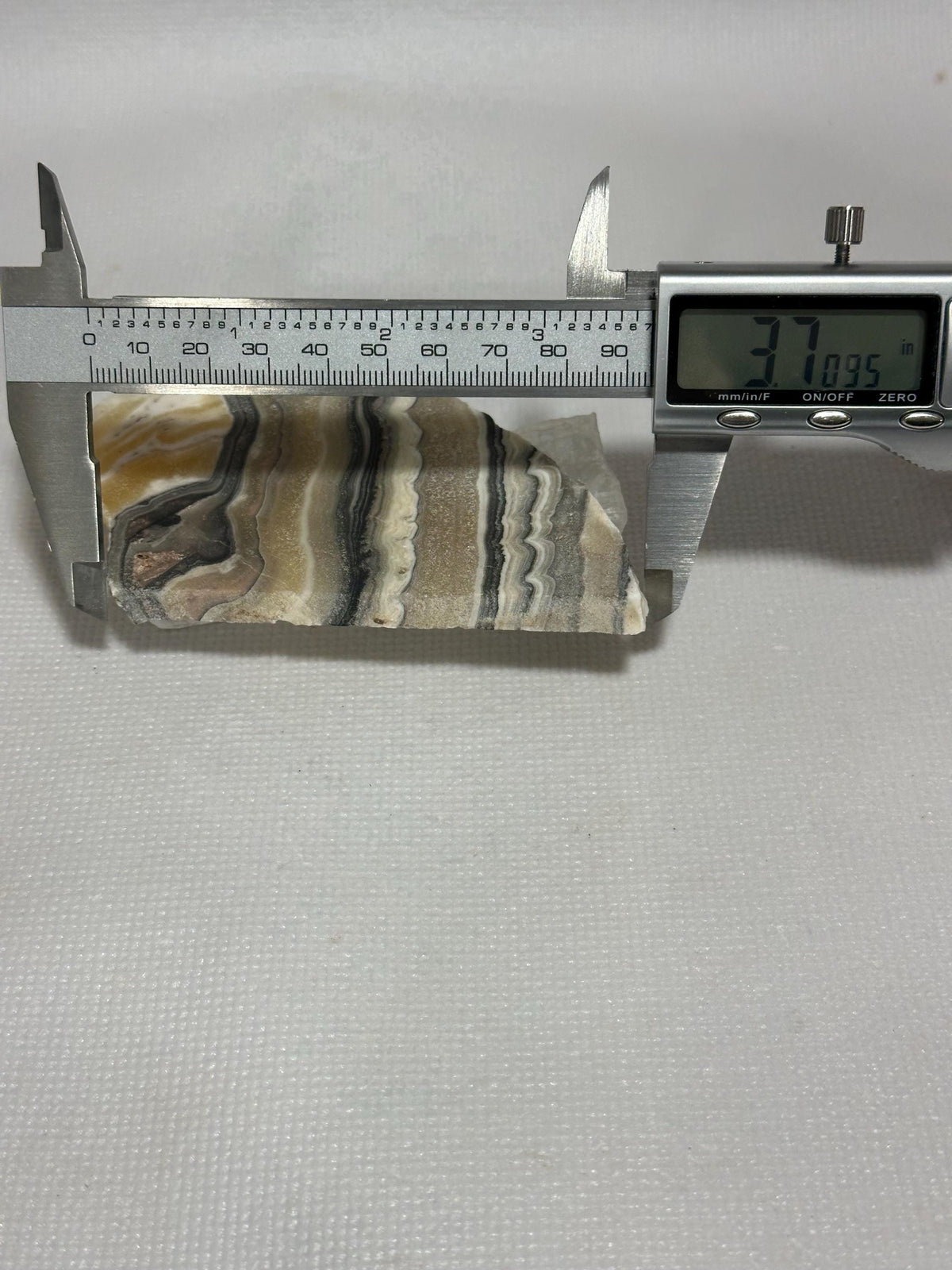 Banded Calcite Zebra Onyx unpolished small slab for lapidary use—GEMMY!