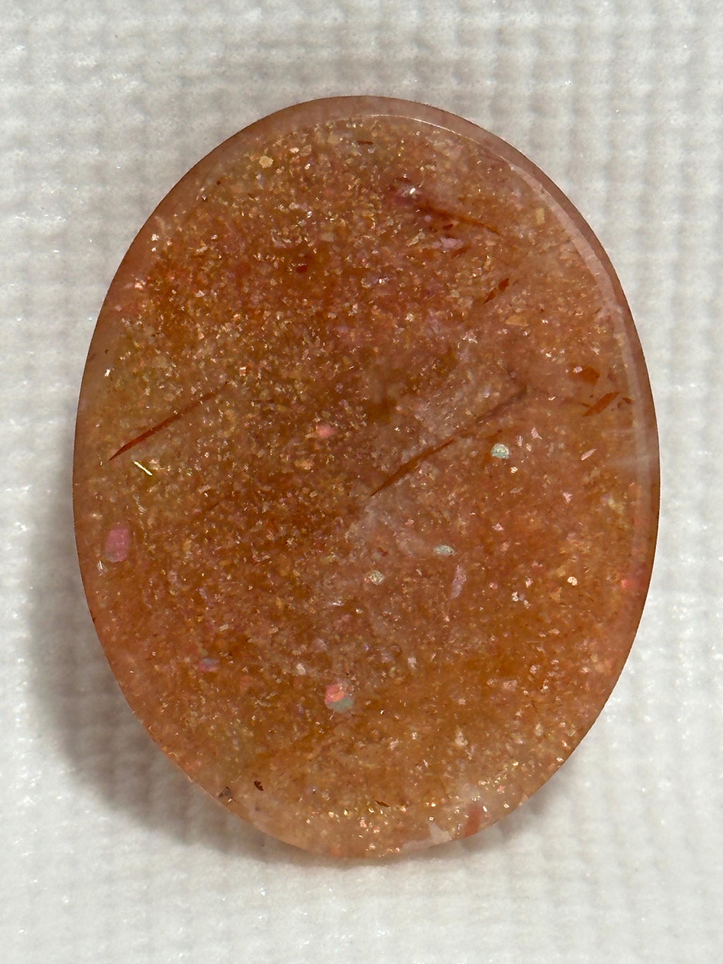 Sunstone cabochon, loose gemstone for jewelry making—FIERY SPARKLE