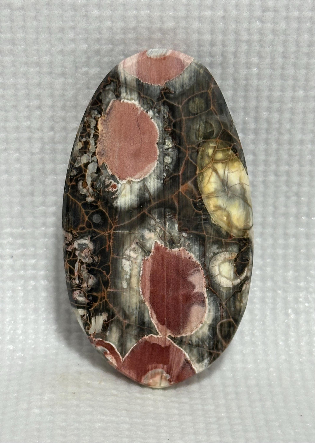Rhyolite large oval cabochon, polished loose gemstone for jewelry making