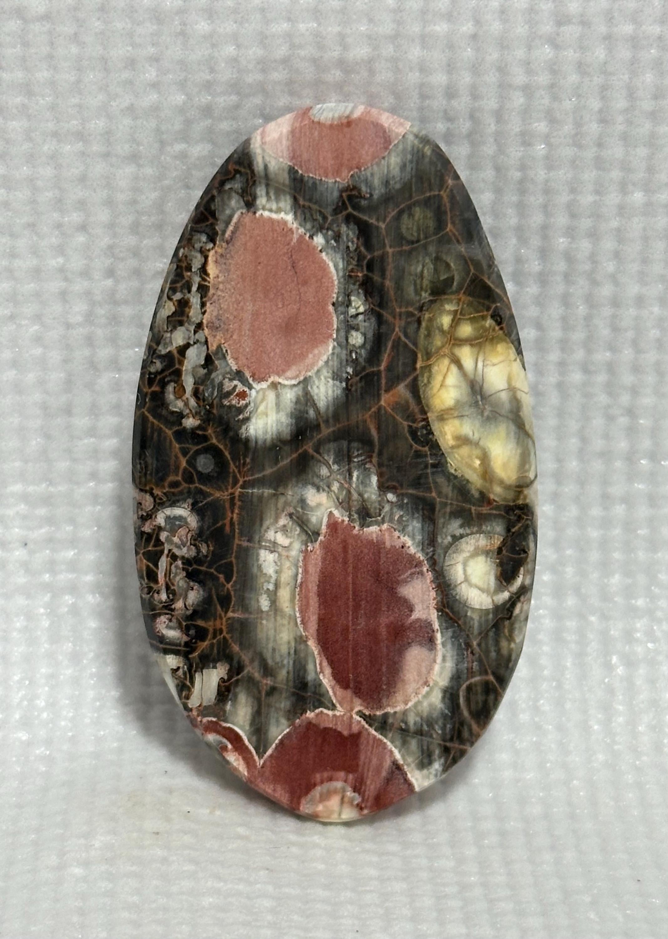 Rhyolite large oval cabochon, polished loose gemstone for jewelry making