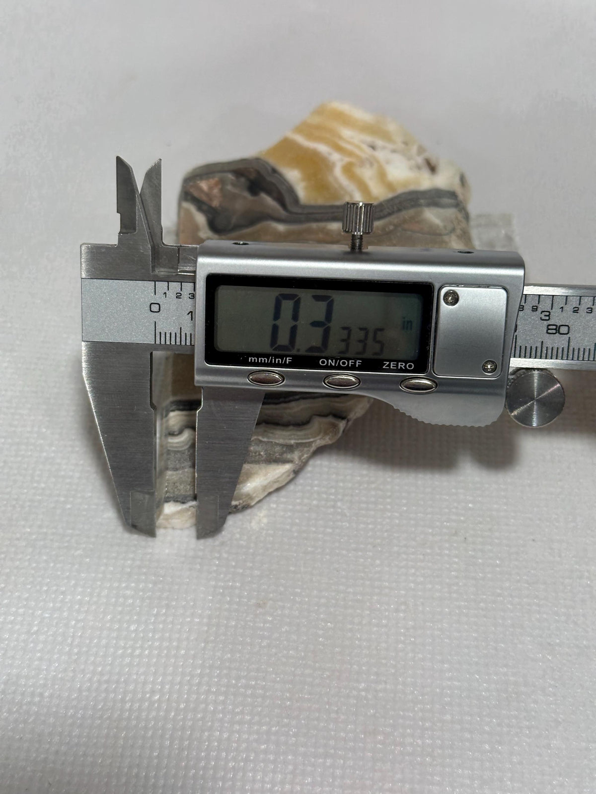 Banded Calcite Zebra Onyx unpolished small slab for lapidary use—GEMMY!