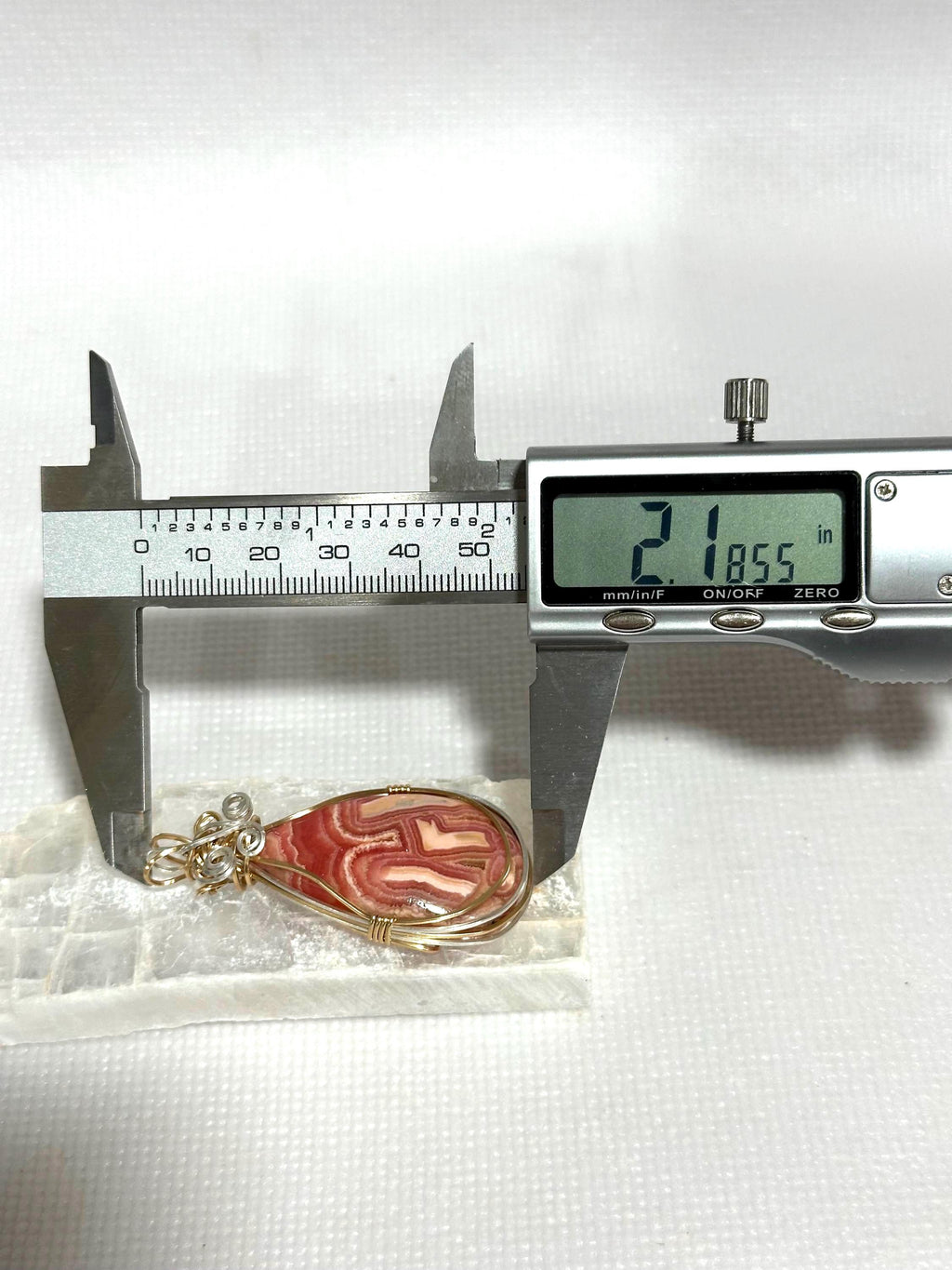 Whimsical Rhodochrosite pendant, two-tone wire wrapped in tarnish-resistant Argentium Silver and 14/20 yellow gold