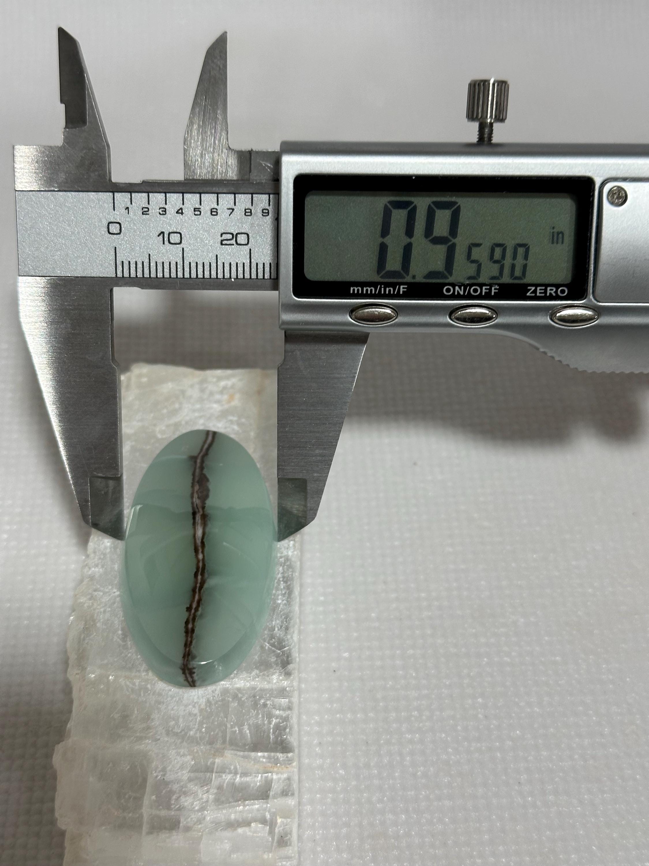 Aragonite Green Banded Calcite Large Oval Cabochon, Polished Gemstone for Jewelry Making