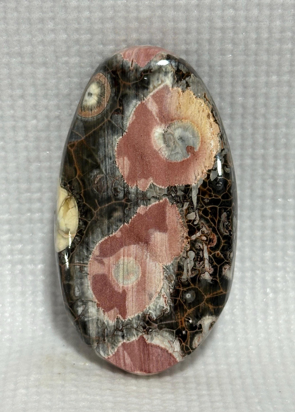Rhyolite large oval cabochon, polished loose gemstone for jewelry making