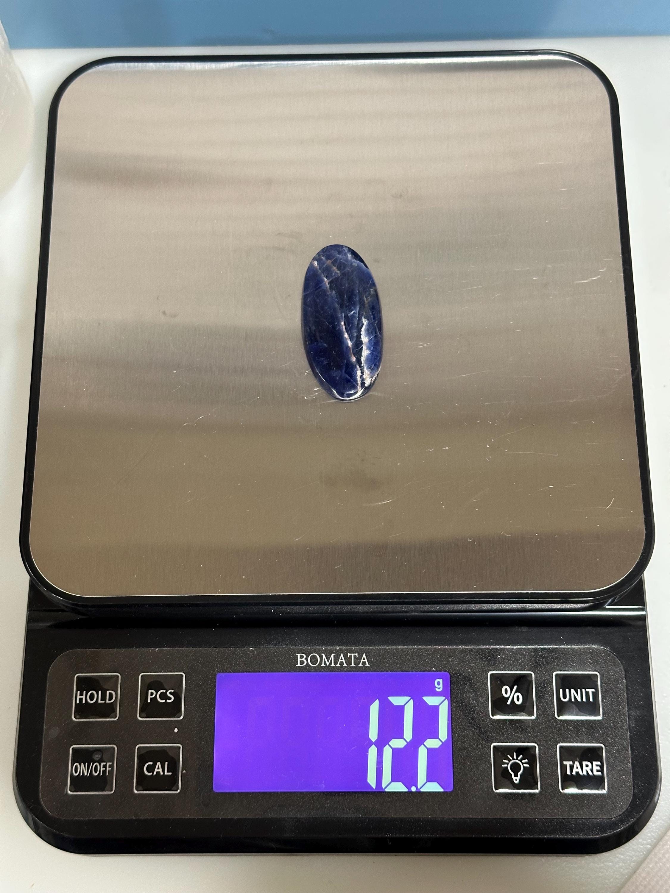 Sodalite with Hackmanite large oval cabochon for jewelry making—GEM GRADE