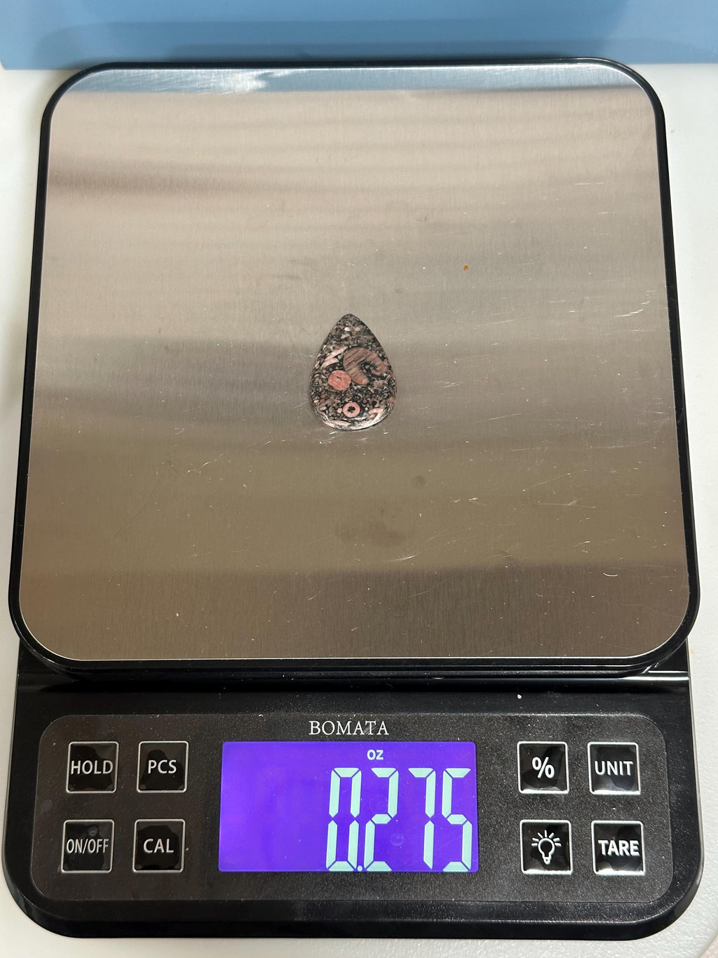 Crinoid natural fossilized stone teardrop cabochon for jewelry making