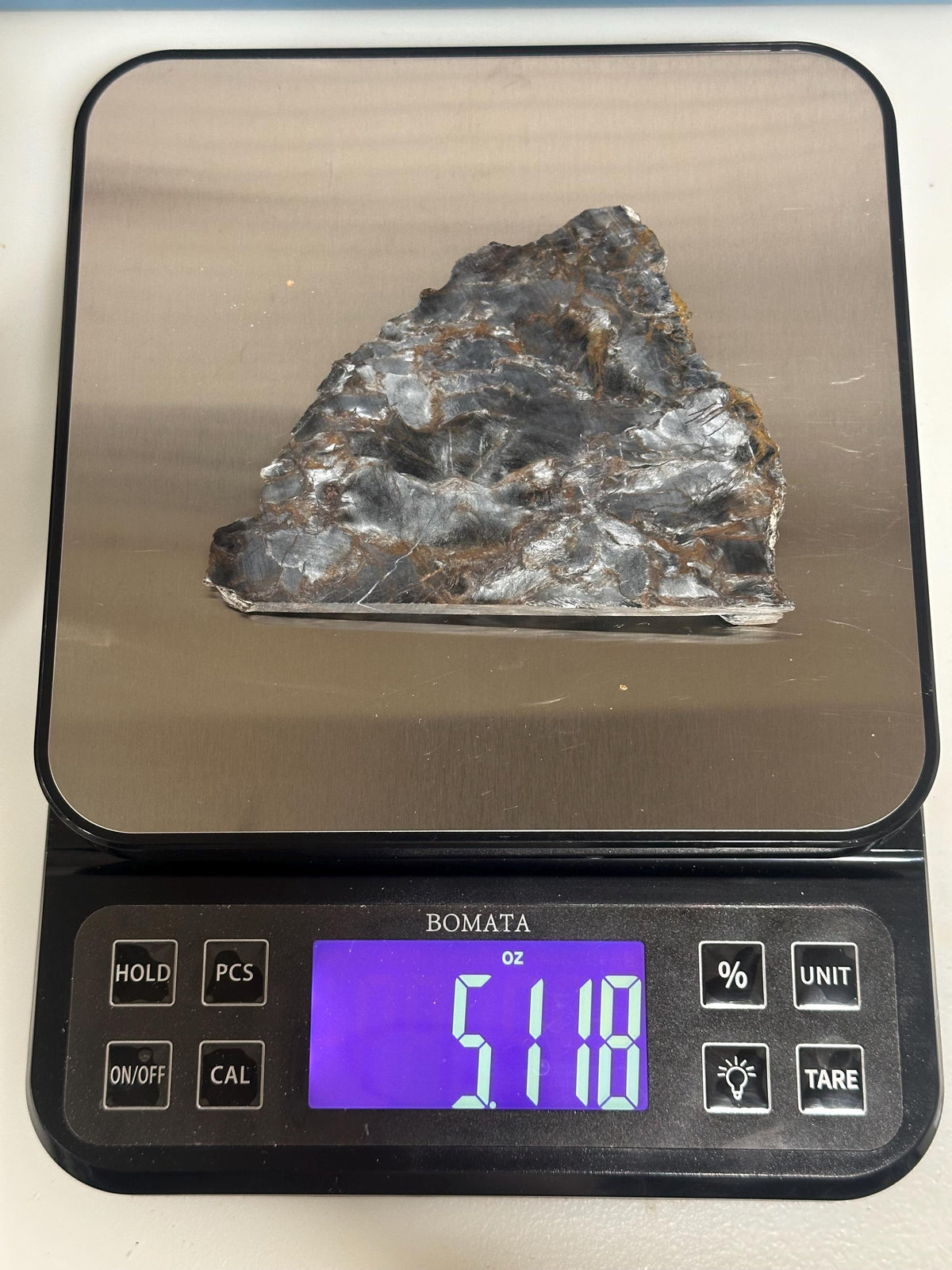 Pietersite slab—AA grade & unpolished—for collection or lapidary use