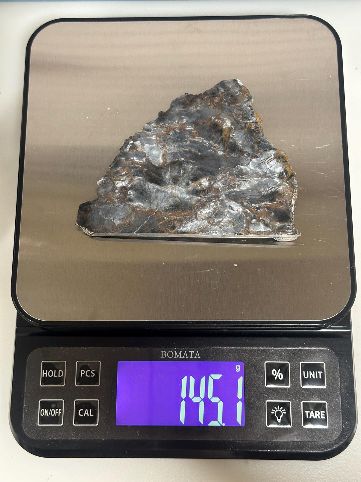 Pietersite slab—AA grade & unpolished—for collection or lapidary use